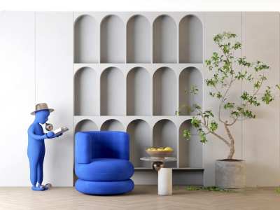 现代休闲单椅3D模型下载